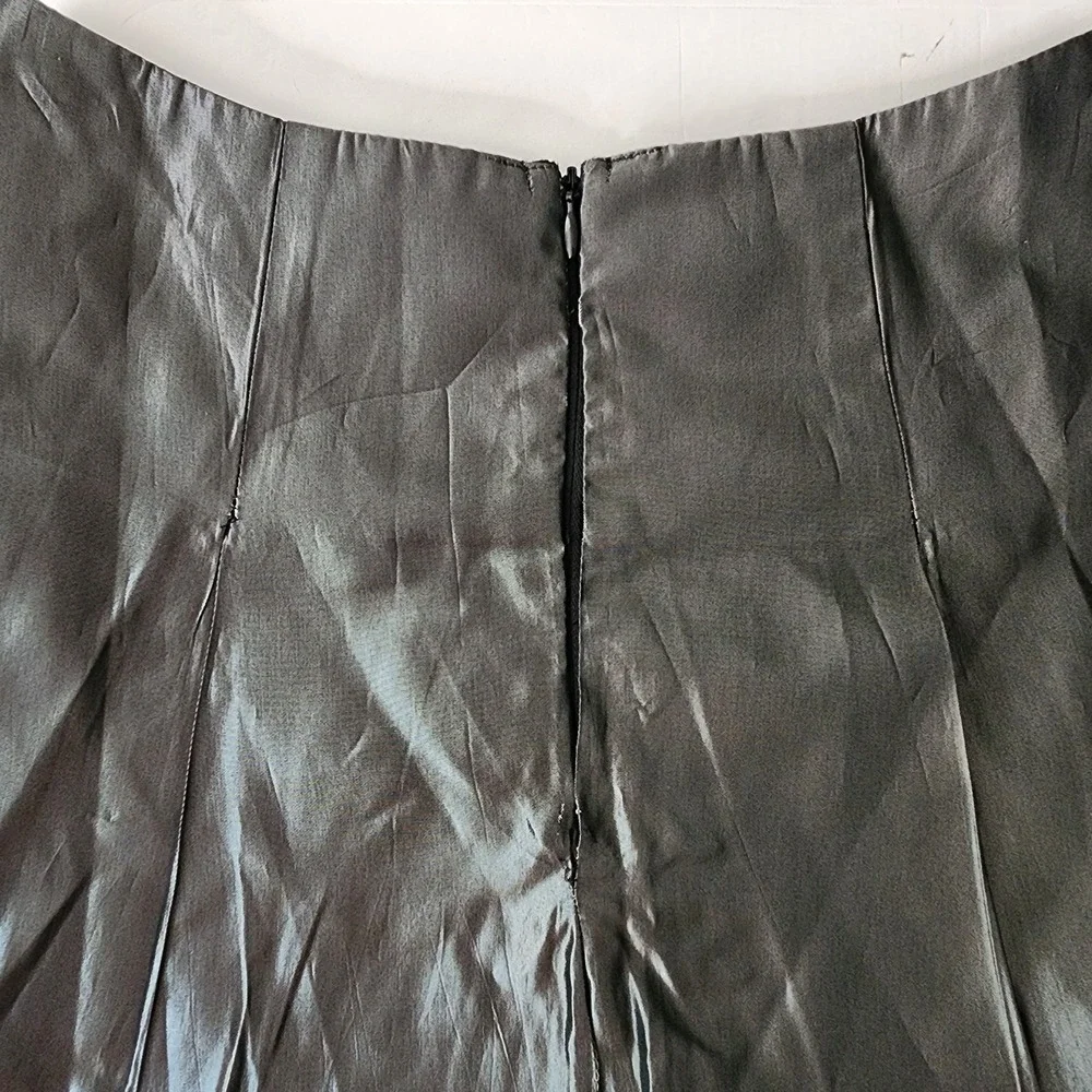 VTG SCOTT MCCLINTOCK Gray Metallic Formal Dress Skirt Old Money Cocktail Size 4P